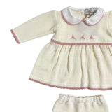 Tutina Spezzata In Misto Lana Con Ricami Neonata BEBE' MARGO' B012T