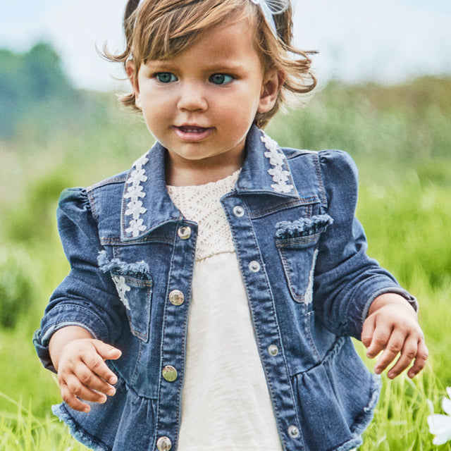 Giacca Jeans Bambina Mayoral Mayoral Giubbino Jeans Bianco Bambina