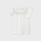 T-Shirt Guipure In Cotone Bambina MAYORAL 3078