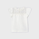 T-Shirt Guipure In Cotone Bambina MAYORAL 3078