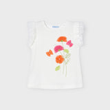T-Shirt In Cotone Con Fiori In Tulle Bambina MAYORAL 3079