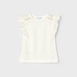 T-Shirt Ricamata In Cotone Bambina MAYORAL 3082