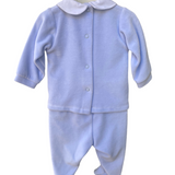 Baby Strampler aus hellblauer Chenille BABIDU 57003