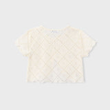 Maglia Manica Corta 2 Pezzi All'Uncinetto Bambina MAYORAL 3015