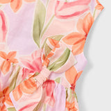 Abito Smanicato Stampato In Lino Bambina MAYORAL 3913