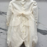 Elegant Baptismal Romper in Silk Newborn / PICCOLA GIUGGIOLA DORA