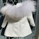 Cappotto Svasato In Panno Con Pelliccia Neonata ISABEL A63