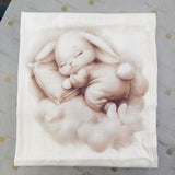 Mussola In Cotone Con Stampa Coniglietto Pisolone Neonato/a FIRST BABY MUSLIN2