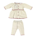 Tutina Spezzata In Misto Lana Con Ricami Neonata BEBE' MARGO' B012T