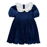 Abito Elegante In Velluto Con Punto Smoke Neonata KIDIWI 35231