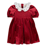 Abito Elegante In Velluto Con Punto Smoke Neonata KIDIWI 35231