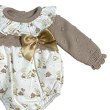 Pagliaccetto Combinato In Maglia E Tessuto Neonata BABY FASHION 525.4P