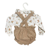 Completo Con Salopette In Velluto E camicia Neonata BABY FASHION 538.1