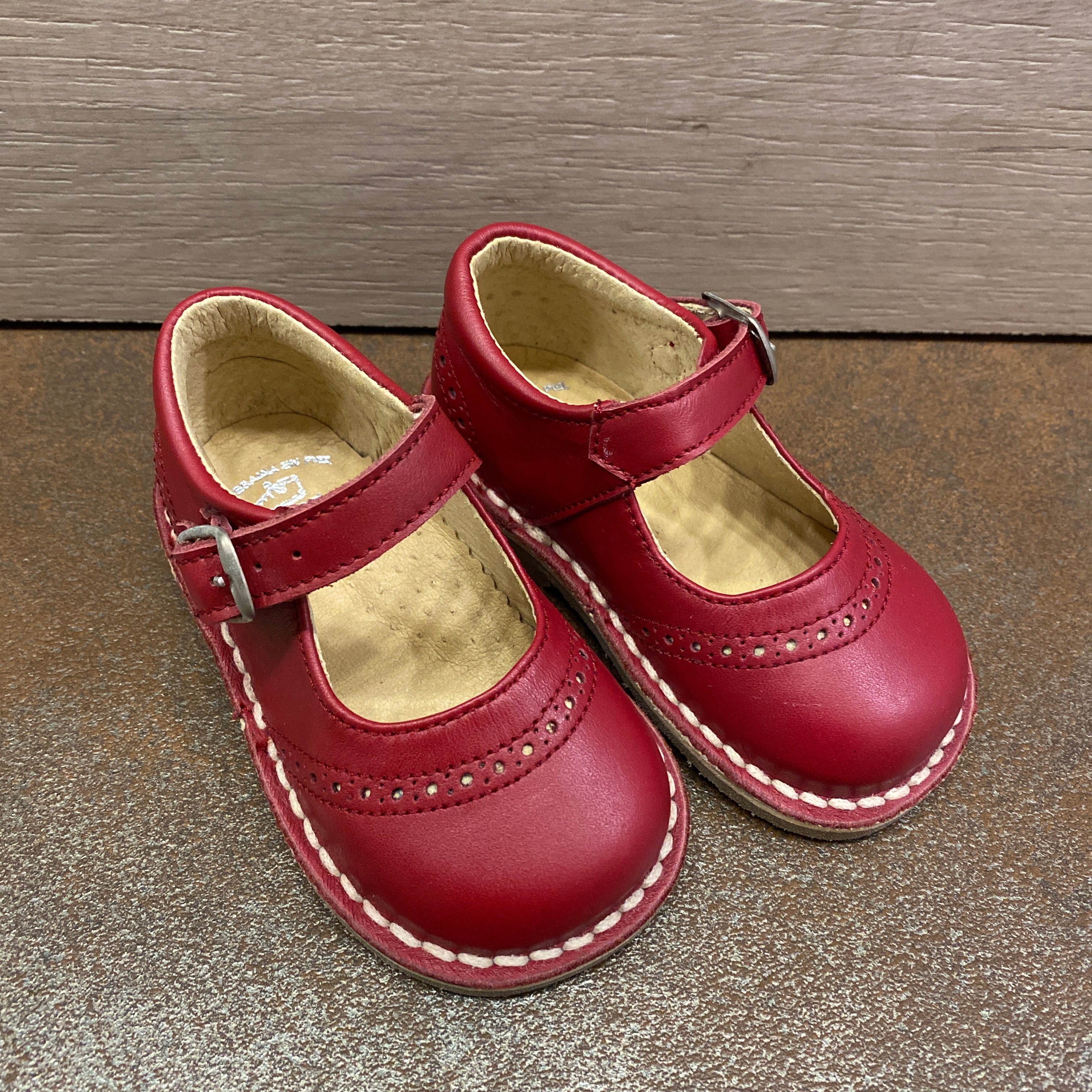 Ballerine primi passi in Pelle Bordeaux Bambina RIZITOS B2617