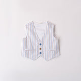 Gilet In Tessuto Stretch Fantasia Righe Neonato MINIBANDA B652