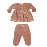 Tutina Spezzata In Ciniglia Con Fiocco Neonata BEBE' MARGO' B046TS
