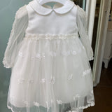 Baptismal Dress In Tulle And Cream Satin For Baby Girl ISABEL B32