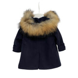 Cappotto In Panno Con Cappuccio In Pelliccia Neonato ISABEL A64