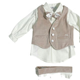 Completo Elegante In Raso E Velluto Neonato PETIT 3416356