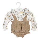 Completo Con Salopette In Velluto E camicia Neonata BABY FASHION 538.1