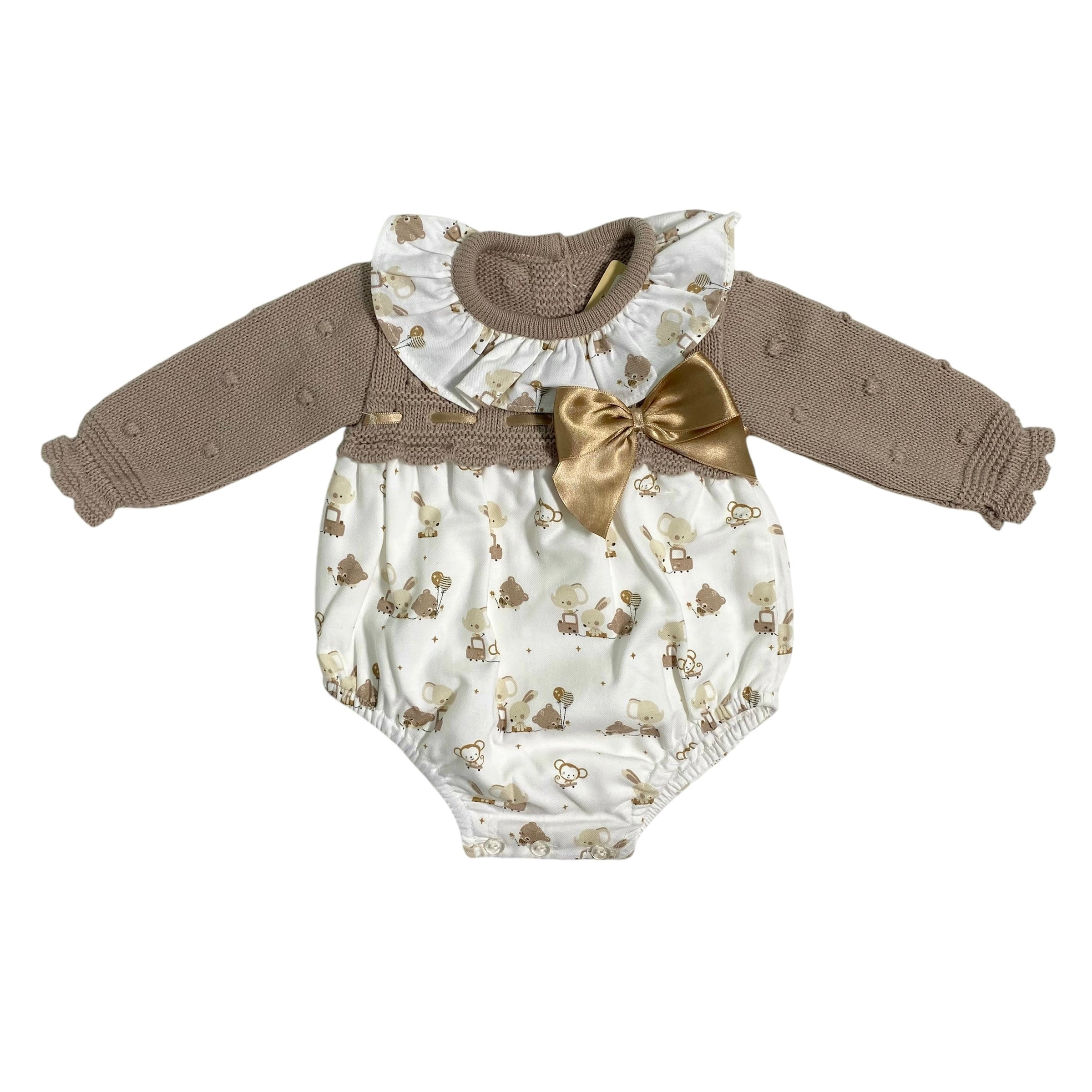 Pagliaccetto Combinato In Maglia E Tessuto Neonata BABY FASHION 525.4P