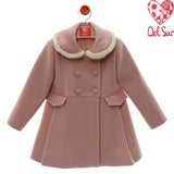 Cappotto In Panno Con Inserti In Ecopelliccia Bambina DEL SUR 4990