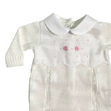 Tutina Intera In filo Neonata Bianco LA SARTORIA DEI PICCOLI LT014
