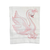 Mussola In Cotone Con Stampa Cigno Neonata FIRST BABY MUSLINCG