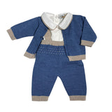 Tutina 3 Pezzi Con Salopette In Misto Lana Neonato BEBE' MARGO' B074TS