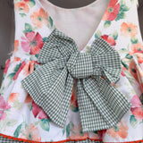 Abito Smanicato Fantasia Floreale In Cotone Bambina DEL SUR 0559