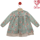 Abito Svasato In Caldo Cotone Stampato Neonata DEL SUR 5141