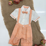 Completo Elegante In Lino Con Salopette Neonato BUFI M0408A