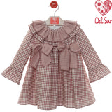 Abito Svasato in Vichy In Caldo Cotone Bambina DEL SUR 5189