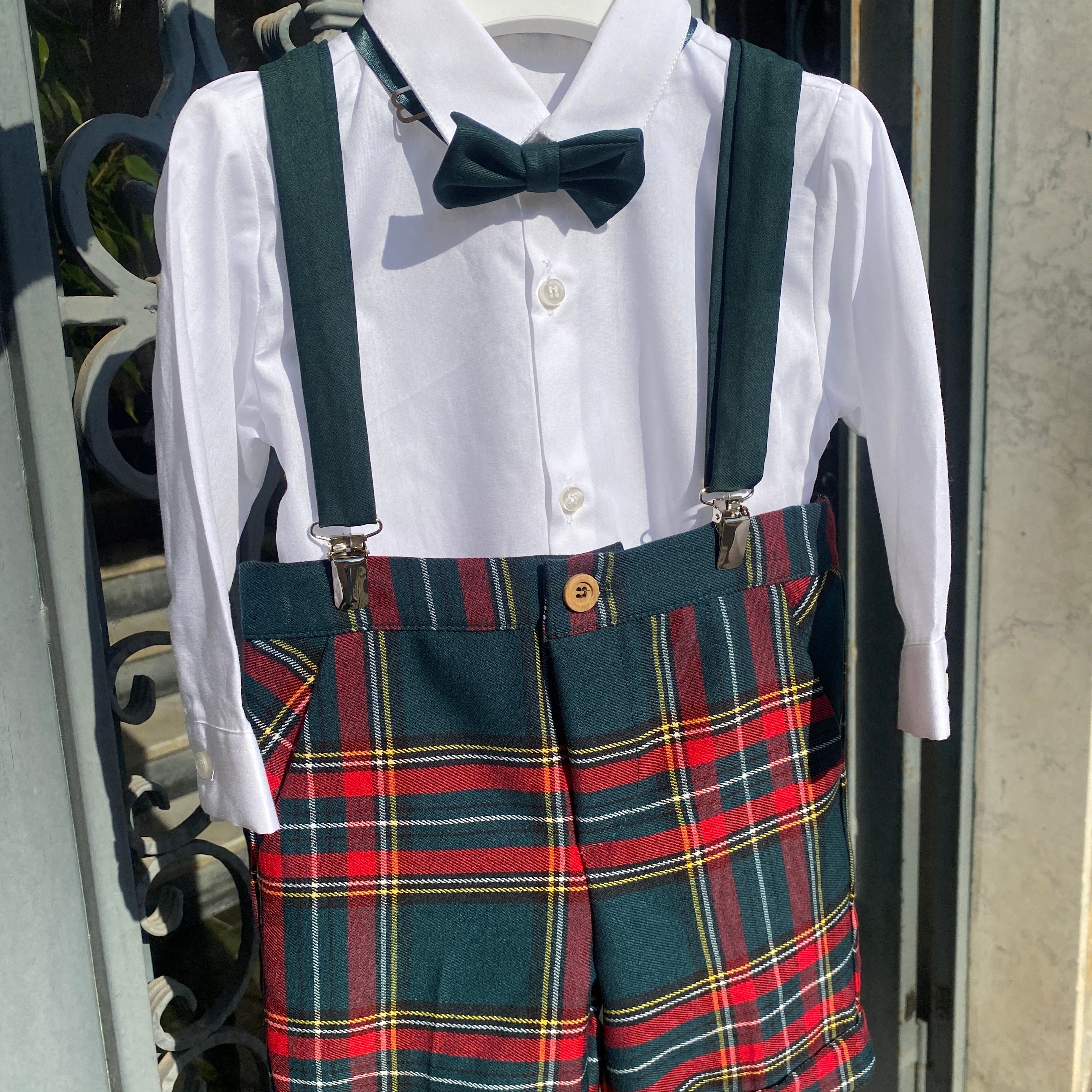 Completo Scozzese Con Bermuda E Camicia Neonato ISABEL C380