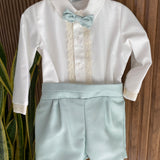 Completo Camicia e Bermuda Elegante Neonato Ponto Por Ponto 6426