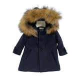 Cappotto In Panno Con Cappuccio In Pelliccia Neonato ISABEL A64