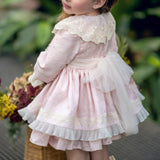 Abito Elegante Manica Lunga Damascato Neonata MIMOSA CIELO DE FANTASIA