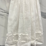 Longuette Taufkleid aus weißem Leinen Newborn Luana Creations 153