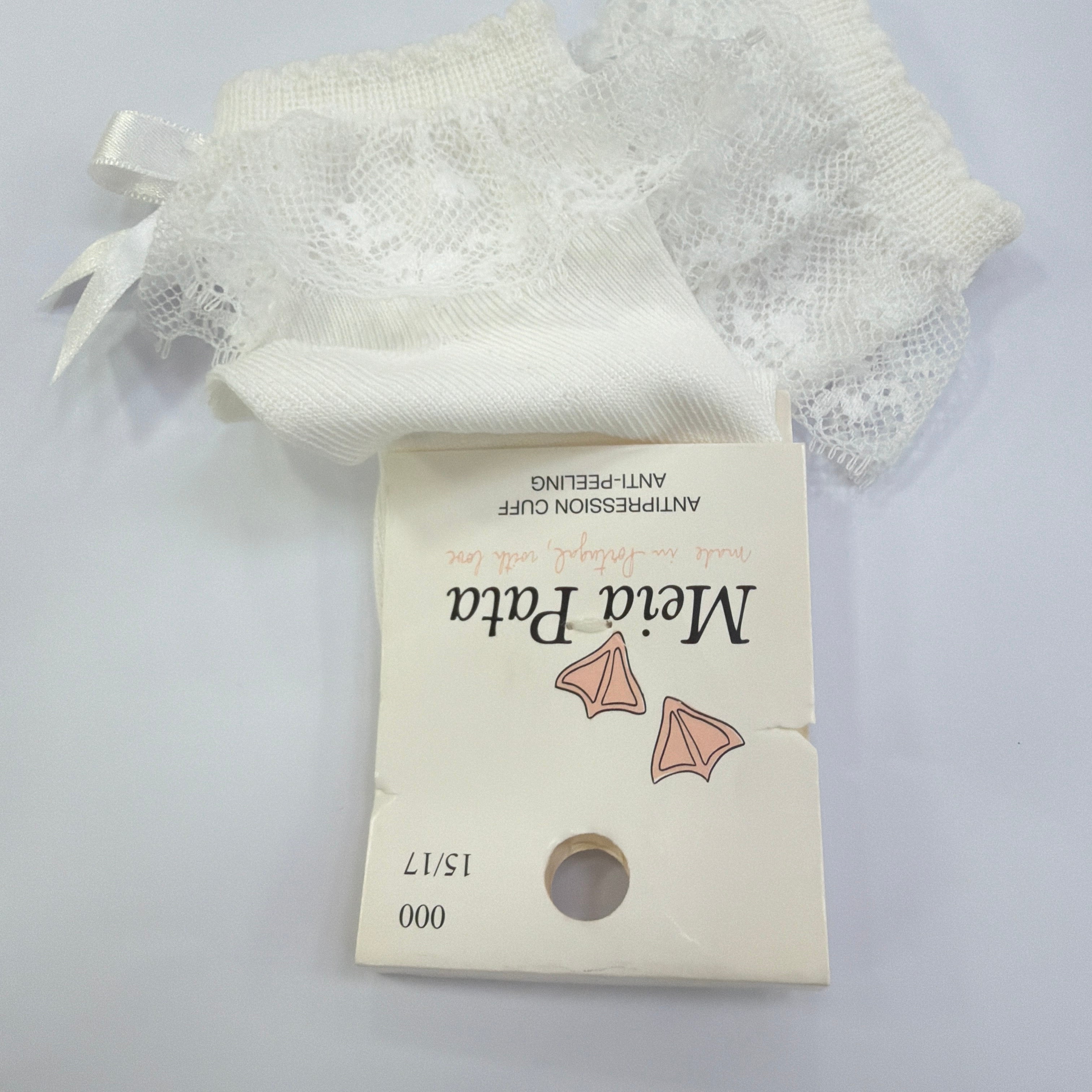 Calzino Corto In Filo Di Cotone Con Pizzo Neonata MEIA PATA 3003S