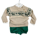 Completo Con Bermuda In Velluto e Maglioncino Neonato VALENTINA BEBES HADA127