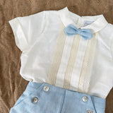 Completo Corto Elegante In Cotone Con Bermuda Neonato PONTO POR PONTO 6496