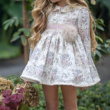 Abito Elegante Manica Lunga Fantasia Floreale Neonata MIMOSA DULCE ILLUSION