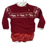 Completo Con Bermuda In Velluto e Maglioncino Neonato VALENTINA BEBES HADA123