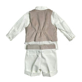 Completo Elegante In Raso E Velluto Neonato PETIT 3416356