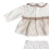 Tutina Spezzata In Cotone E Pizzo Neonata LA SARTORIA DEI PICCOLI LV010