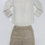 Completo Camicia E Bermuda In Misto Cotone Beige Bambino DEL SUR 1242