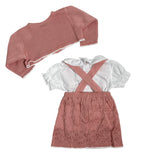 Completo Tre Pezzi In Filo Di Cotone Neonata BEBE' MARGO' B03250