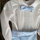 Completo Camicia e Bermuda Elegante Neonato Ponto Por Ponto 6428