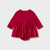 Abito Manica Lunga Velluto Rosso Neonata MAYORAL 2813