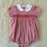 Baby-Strampler aus karierter Baumwolle mit halben Ärmeln (Jungen/Mädchen) A&amp;J A&amp;J184